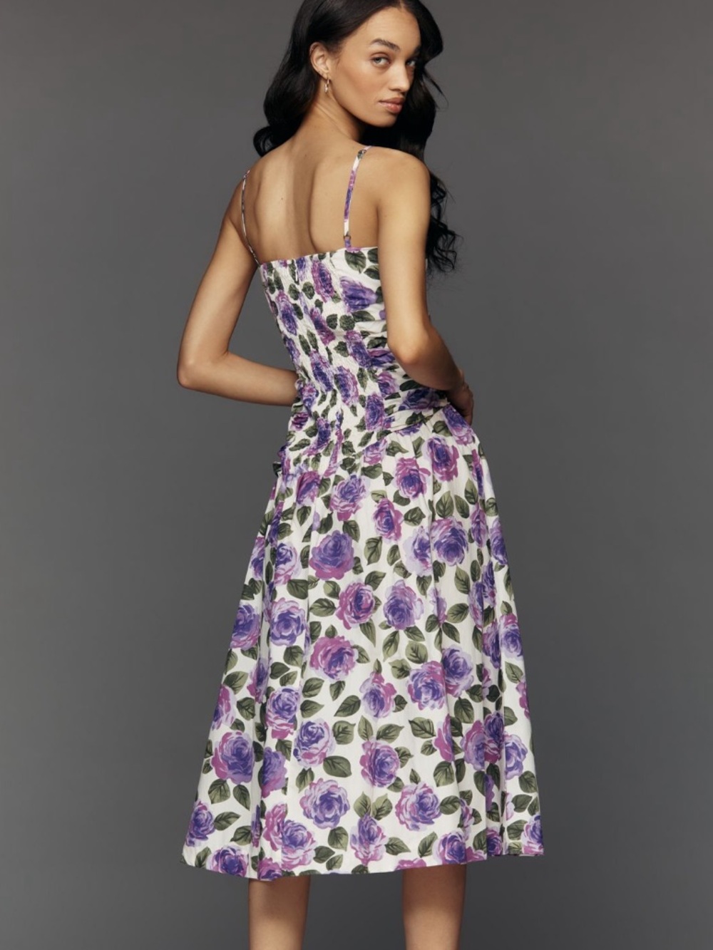 MAEVE Floral Ruched Midi Dress - Picture 4 of 4